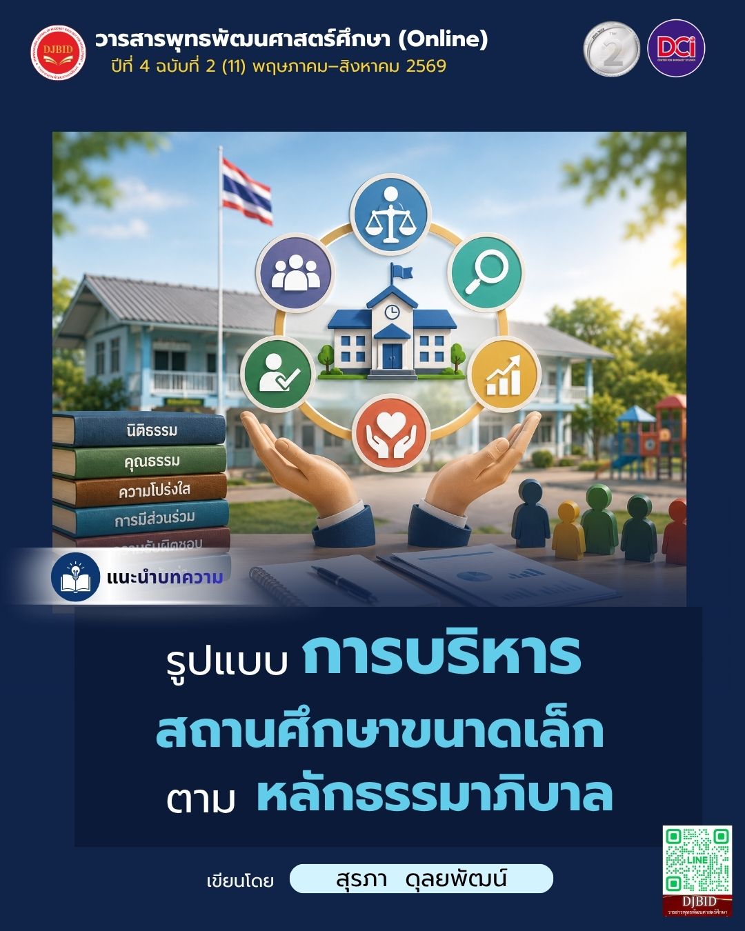 รูปแบบการบริหารสถานศึกษาขนาดเล็ก ตามหลักธร‌รมาภิ‌บาลสังกัดกรุงเทพมหานคร